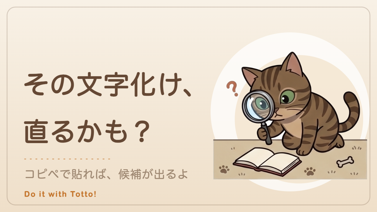 その文字化け、直るかも？